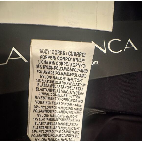 NWT La Blanca Island Goddess Multi-Strap Cross-Back One-Piece Swimsuit Black 12 - Picture 7 of 11